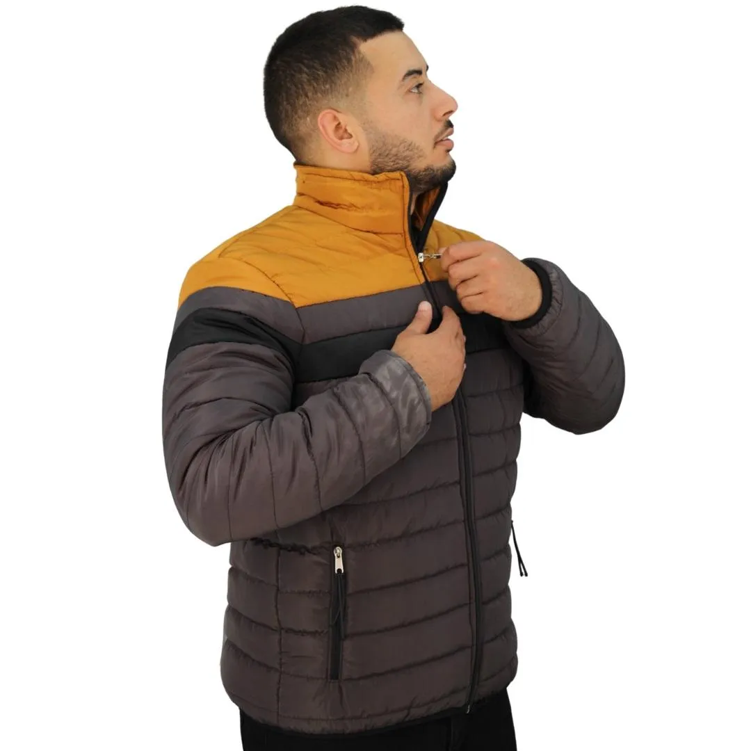 Doudoune homme gris jaune Marmara Mode